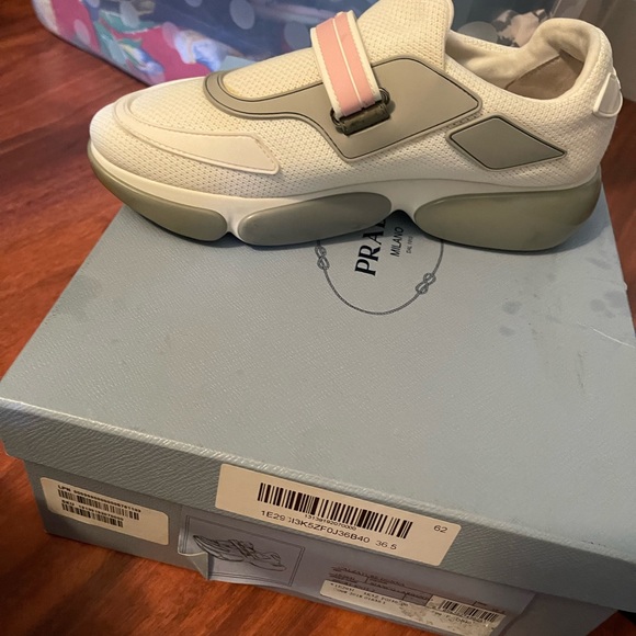 Prada sneakers for sale size 36.5 only worn twice!! I’m great condition - Picture 2 of 2